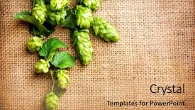  Presentation with linen - Beautiful presentation theme featuring hop on burlap texture plant backdrop and a coral colored foreground