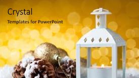  Presentation with advent hope - PPT theme consisting of hope advent - christmas lantern with decorations background and a gold colored foreground