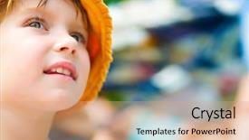  Presentation with child adolescent - Cool new PPT theme with child adolescent - portrait of a cute liitle backdrop and a coral colored foreground