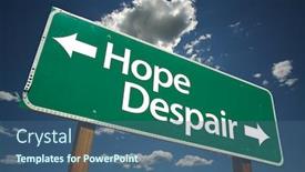  Presentation with despair - Beautiful presentation theme featuring hope despair road sign with dramatic blue sky and clouds backdrop and a ocean colored foreground
