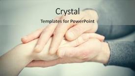  Presentation with empathy - Slide set enhanced with hope empathy - man and woman holding hands background and a soft green colored foreground