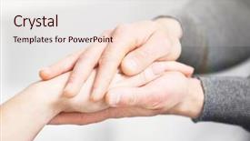  Presentation with empathy - PPT theme having hope empathy - man and woman holding hands background and a sky blue colored foreground