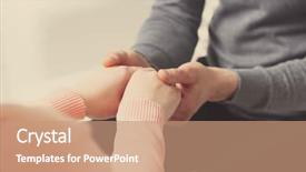  Presentation with empathy - Audience pleasing slide set consisting of hope empathy - man and woman holding hands backdrop and a coral colored foreground