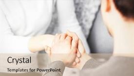  Presentation with empathy - Presentation theme with hope empathy - man and woman holding hands background and a lemonade colored foreground