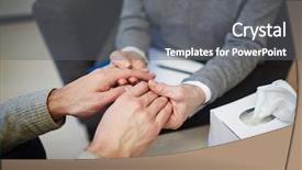  Presentation with helping hand - Audience pleasing slide set consisting of hope empathy - psychiatrist giving helping hand backdrop and a  colored foreground