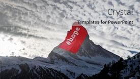  Presentation with switzerland - Presentation with hope-hashtag-on-matterhrn-peak background and a light gray colored foreground