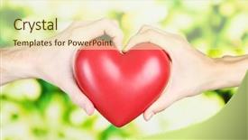  Presentation with heart in hands - Beautiful slide set featuring hope love - heart in hands on nature backdrop and a cream colored foreground
