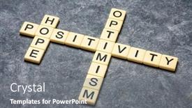  Presentation with hope letter - Beautiful theme featuring hope-positivity-and-optimism-crossword backdrop and a gray colored foreground