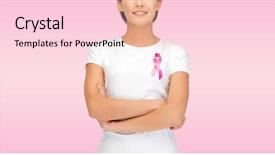  Presentation with breast cancer shirt - Colorful presentation design enhanced with hope templates - healthcare support people and medicine backdrop and a  colored foreground