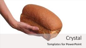  Presentation with charity - Colorful slides enhanced with handing out a loaf of bread charity concept backdrop and a lemonade colored foreground