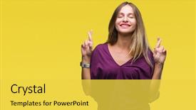  Presentation with elegant - PPT theme featuring hopeful - young beautiful blonde elegant woman background and a  colored foreground