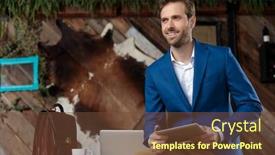 Presentation with hopeful - Audience pleasing presentation theme consisting of hopeful-businessman-holding-his-tablet backdrop and a tawny brown colored foreground