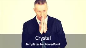  Presentation with hopeful - Slide set consisting of hopeful businessman with clenched hands background and a navy blue colored foreground