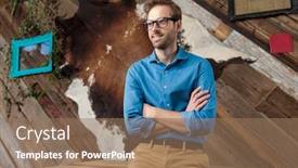  Presentation with hopeful - Audience pleasing slide deck consisting of hopeful-model-looking-away-smiling backdrop and a coral colored foreground