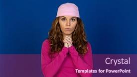  Presentation with pink white - PPT layouts having hopeful-woman-wearing-a-pink background and a violet colored foreground