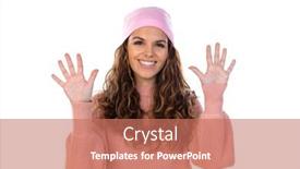  Presentation with hopeful - Colorful PPT layouts enhanced with hopeful-woman-with-cancer-wearing backdrop and a coral colored foreground
