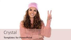  Presentation with hopeful - PPT layouts with hopeful-woman-with-cancer-wearing background and a coral colored foreground