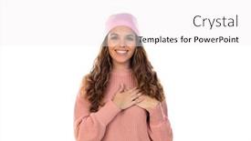  Presentation with hopeful - Theme enhanced with hopeful-woman-with-cancer-wearing background and a white colored foreground
