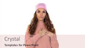  Presentation with hopeful - Slide deck consisting of hopeful-woman-with-cancer-wearing background and a coral colored foreground