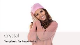  Presentation with pink white - Theme having hopeful-woman-with-cancer-wearing background and a lemonade colored foreground