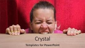  Presentation with angry - Cool new presentation theme with hopeless and angry young woman in fury and rage backdrop and a coral colored foreground