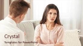  Presentation with home equity - Cool new PPT theme with hopelessness - young depressed woman with boyfriend backdrop and a lemonade colored foreground