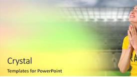  Presentation with win - PPT layouts having hoping in stadium for win background and a blonde colored foreground