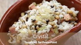  Presentation with candles for 2020 new year - PPT theme having hoppin-john-new-year-traditional background and a coral colored foreground