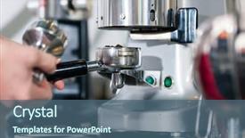  Presentation with waiter - PPT theme having horeca - close-up of the hands background and a ocean colored foreground