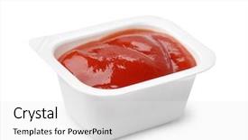 Presentation with dip - Slides enhanced with horeca - open ketchup fast food dip background and a white colored foreground