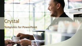  Presentation with coffee shop - Presentation design with horeca - side view of a young background and a cream colored foreground