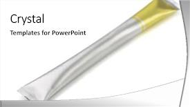  Presentation with food white - PPT theme featuring horeca - small foil food sachet isolated background and a white colored foreground