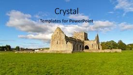  Presentation with rock - Slides having hores - hore abbey near the rock background and a teal colored foreground