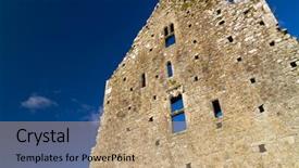 Presentation with sky blue - Audience pleasing theme consisting of hores - ruins of hore abbey backdrop and a coral colored foreground