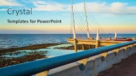  Presentation with horizon - Slides featuring horizon-rio-de-la-plata background and a light blue colored foreground