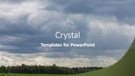  Presentation with horizon - Theme enhanced with horizon-storm-clouds-over-cornfield background and a seafoam green colored foreground