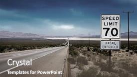  Presentation with limit - Cool new PPT theme with horizon with a speed limit backdrop and a gray colored foreground