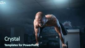  Presentation with competition gymnastics exercises on balance - Amazing presentation design having balance exercises on gymnastic bar backdrop and a wine colored foreground