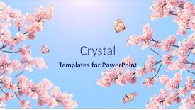  Presentation with banner blue - PPT theme consisting of horizontal-banner-with-branches background and a light blue colored foreground
