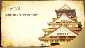  Presentation with osaka - Theme with horizontal-banner-with-osaka-castle background and a cream colored foreground