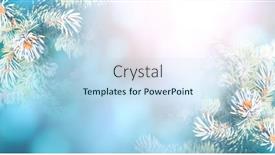  Presentation with banner blue - PPT theme consisting of horizontal-christmas-background-with-branch background and a light blue colored foreground