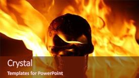  Presentation with oil gas - Cool new theme with horizontal fire skull halloween human backdrop and a tawny brown colored foreground