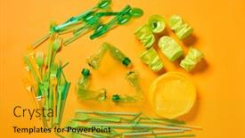 Presentation with plastic recycling - Presentation enhanced with horizontal-flat-lay-shot background and a gold colored foreground
