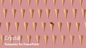  Presentation with ice cream cones - Theme enhanced with horizontal-food-pattern-from-floating background and a coral colored foreground