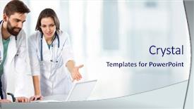  Presentation with small group working - Slide set enhanced with horizontal image for website design background and a sky blue colored foreground