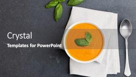 Presentation with healthy soup - Slide deck featuring horizontal-image-of-bowl background and a dark gray colored foreground