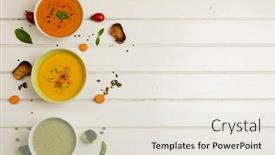  Presentation with white healthy food - PPT theme with horizontal-image-of-bowls background and a light gray colored foreground