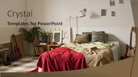  Presentation with bedroom modern - PPT layouts consisting of horizontal-image-of-modern-teenage background and a  colored foreground