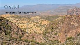  Presentation with arizona desert - Beautiful presentation design featuring horizontal-landscape-of-the-tonto backdrop and a light blue colored foreground
