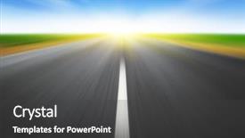  Presentation with empty road motion blur - Presentation enhanced with horizontal lines - road in motion blur background and a dark gray colored foreground
